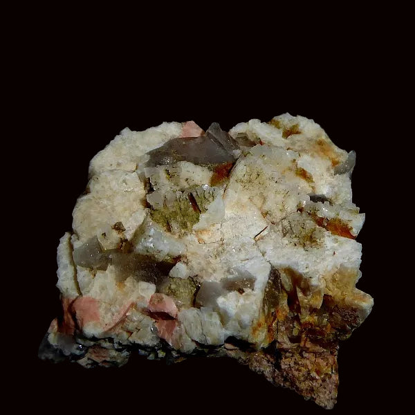 Microclina, Albita, Cuarzo Var. Ahumado