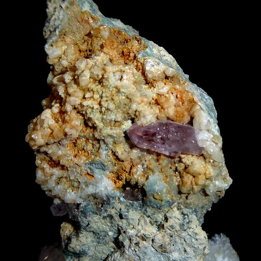 Cuarzo Var. Amatista, Ankerita, Calcita